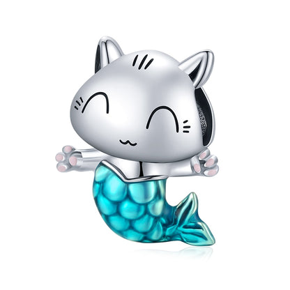 925 Sterling Silver Fish Tail Cute Mermaid