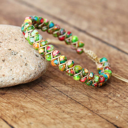 Boho Double Layer Natural Stone Jasper Bracelets