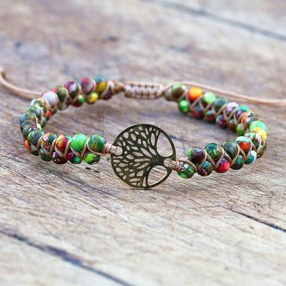 Boho Double Layer Natural Stone Jasper Bracelets