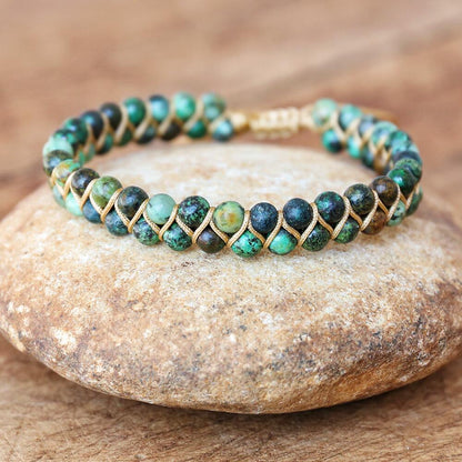 Boho Double Layer Natural Stone Jasper Bracelets
