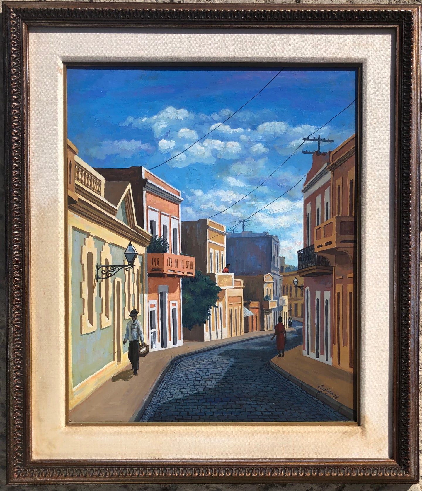 Calle San Sebastián - Original Painting by Cajiga