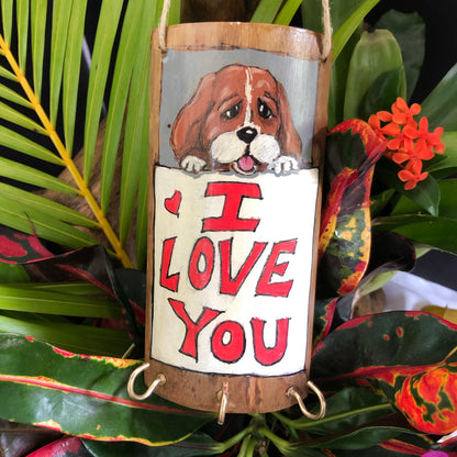 Artesanía - Te amo keys holder (ginger cat)
