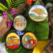 Artesanía - Flamboyant anaranjado y casita