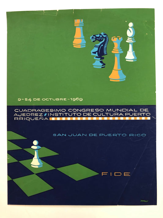 Cartel Ajedrez - Cuadragésimo Congreso Mundial