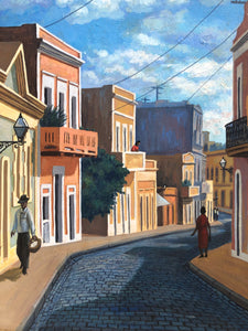 Calle San Sebastián - Original Painting by Cajiga