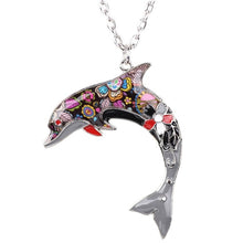 Metal Alloy Choker Dolphin Necklace