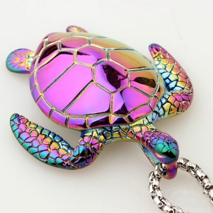 Titanium Stainless Steel Sea Turtle Necklace