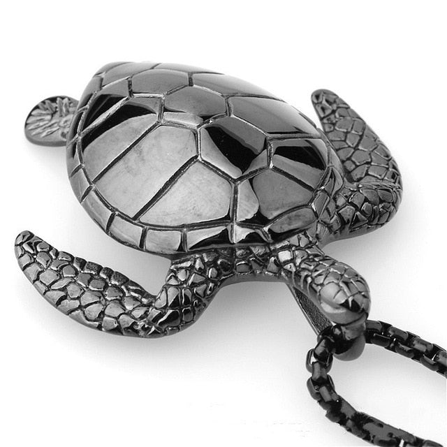 Titanium Stainless Steel Sea Turtle Necklace