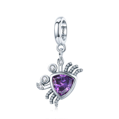 925 Sterling Silver PURPLE CRAB Charm