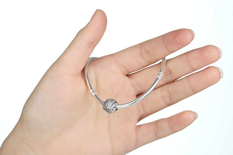 925 Sterling Silver Shell Crystals Charm