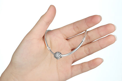 925 Sterling Silver Shell Crystals Charm