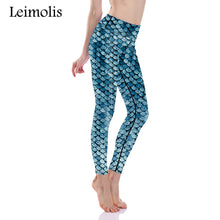 Fish scale mermaid fitness leggings