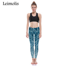 Fish scale mermaid fitness leggings