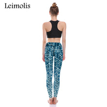 Fish scale mermaid fitness leggings
