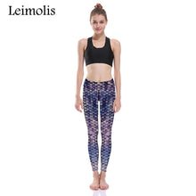Fish scale mermaid fitness leggings