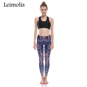 Fish scale mermaid fitness leggings