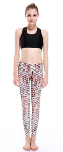 Fish scale mermaid fitness leggings