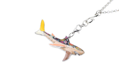 Enamel Metal Shark Necklace