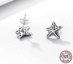 925 Sterling Silver Starfish Earrings