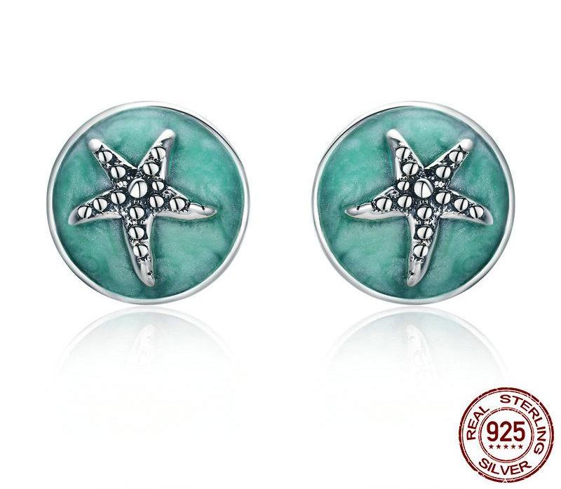 925 Sterling Silver Stud Starfish Earrings