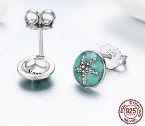 925 Sterling Silver Stud Starfish Earrings