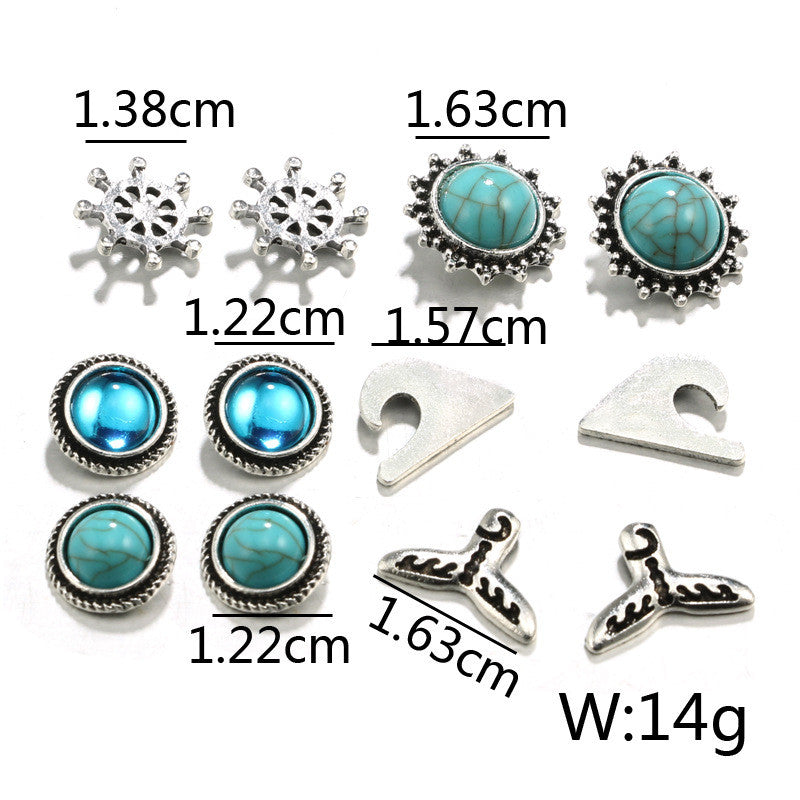 Sea Earring Jewelry 6 pairs
