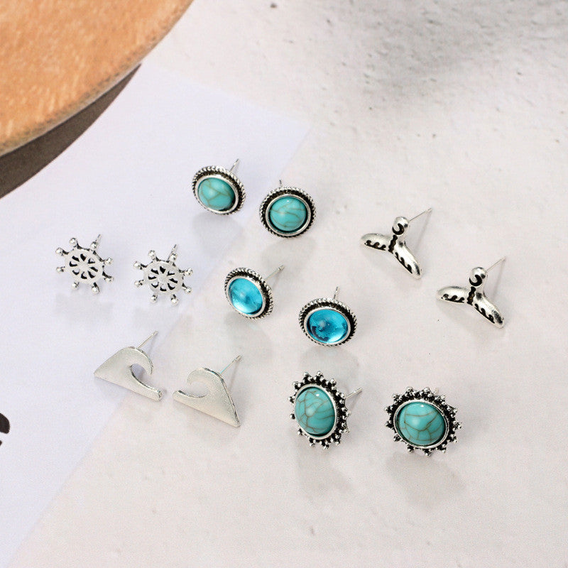 Sea Earring Jewelry 6 pairs