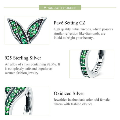 925 Sterling Silver Green Earrings