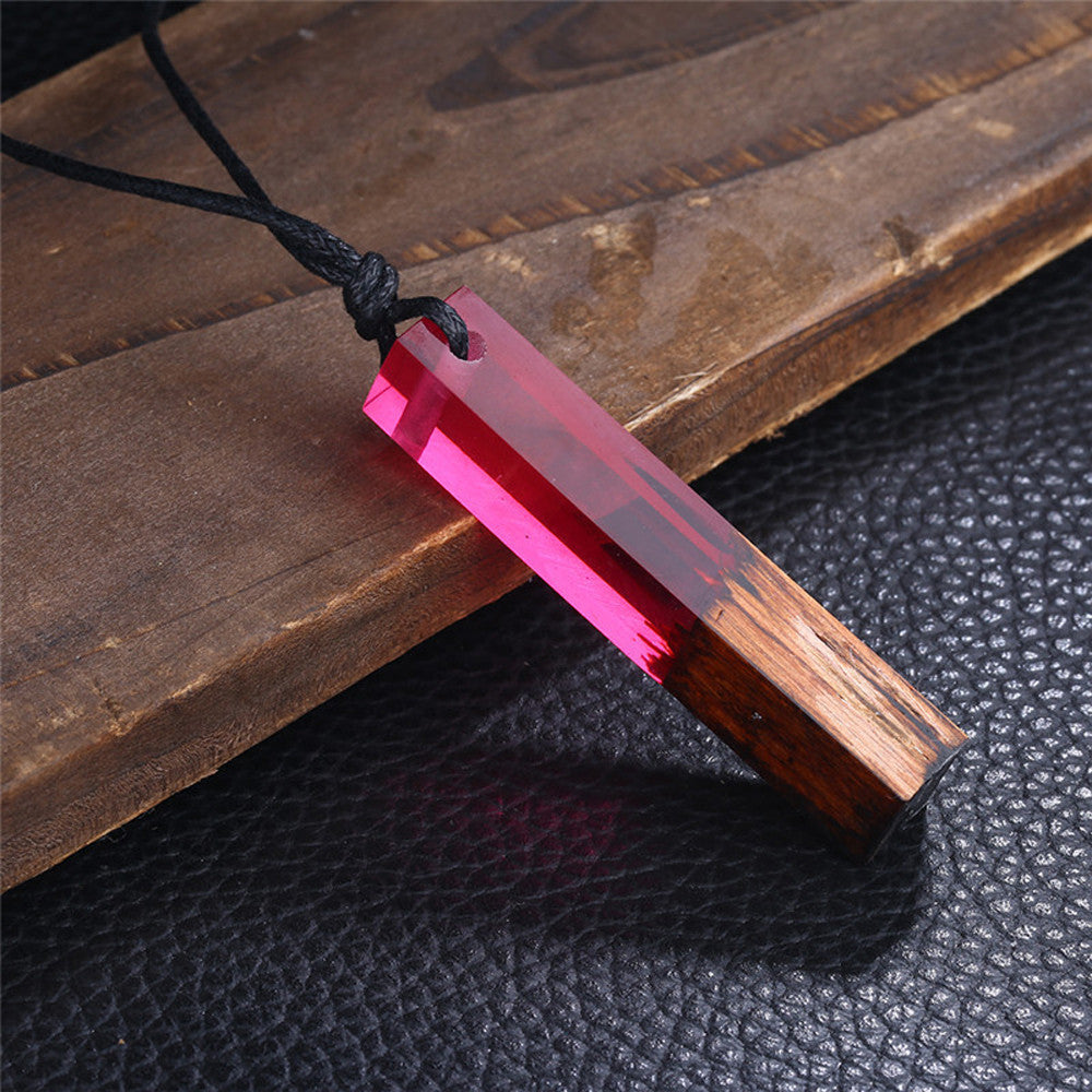 BOHO Resin Wood Pendant Necklace