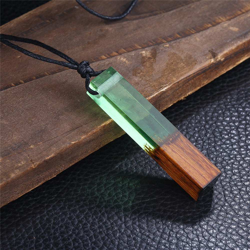 BOHO Resin Wood Pendant Necklace