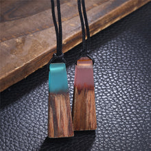 BOHO Colored Resin Trapecio Wood Pendant