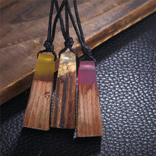 BOHO Colored Resin Trapecio Wood Pendant