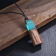 BOHO Colored Resin Trapecio Wood Pendant