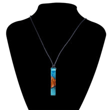 BOHO Colored Resin Diagonal Wood Pendant