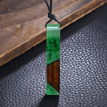 BOHO Colored Resin Diagonal Wood Pendant