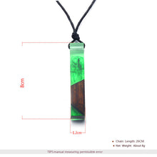 BOHO Colored Resin Diagonal Wood Pendant