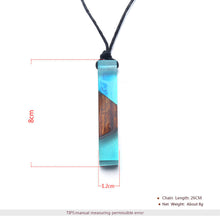 BOHO Colored Resin Diagonal Wood Pendant