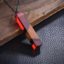 BOHO Colored Resin Diagonal Wood Pendant