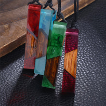 BOHO Colored Resin Diagonal Wood Pendant