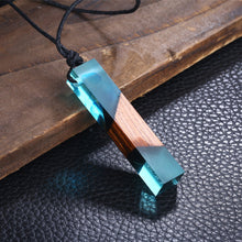 BOHO Colored Resin Diagonal Wood Pendant