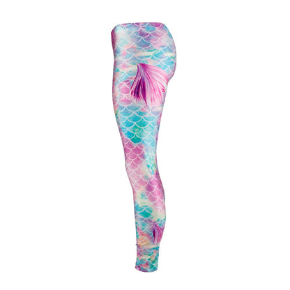 Mermaid Gradient Pink Scales Leggins