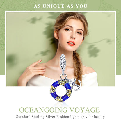925 Sterling Silver Anchor & Voyage Charm