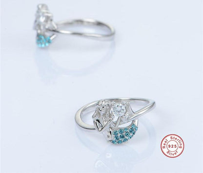 925 Sterling Silver Mermaid Love Ring