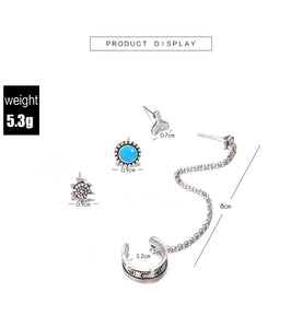 4PCS/SET  Ethnic Bohemia Clip Stud Earrings