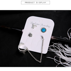 4PCS/SET  Ethnic Bohemia Clip Stud Earrings