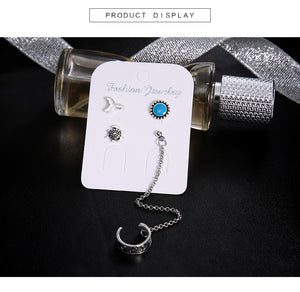 4PCS/SET  Ethnic Bohemia Clip Stud Earrings