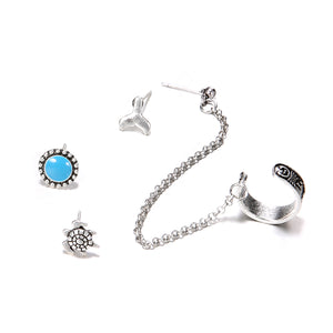 4PCS/SET  Ethnic Bohemia Clip Stud Earrings