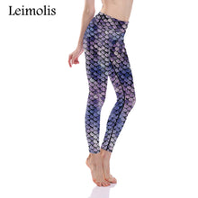 Fish scale mermaid fitness leggings