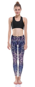 Fish scale mermaid fitness leggings
