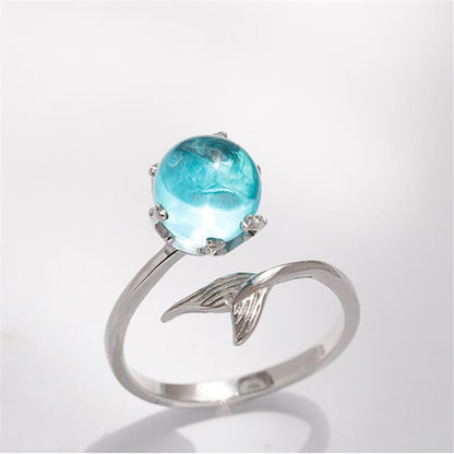 925 Sterling Silver Crystal Mermaid Rings